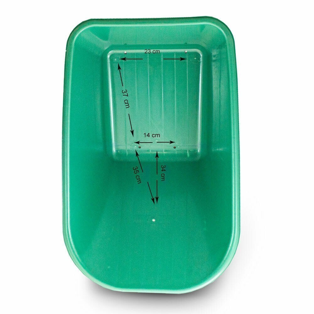 Pevná mísa do kolečka Plastová PVC 100L 250kg Velká a masivní korýtko MS17703